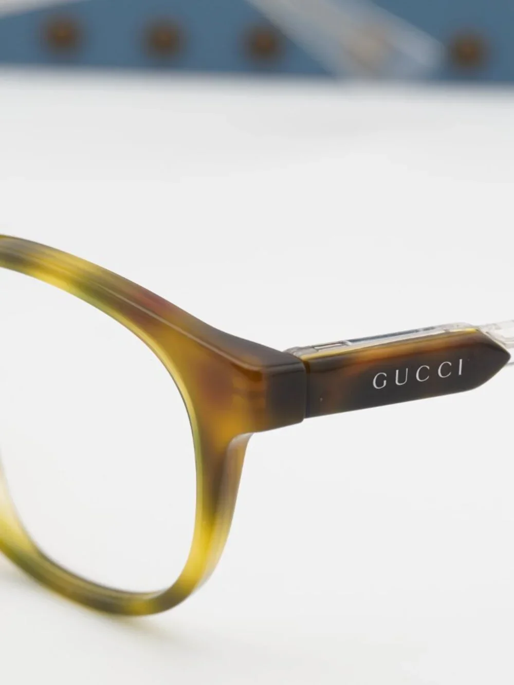 Gucci GG0491O 003 Round Eyeglasses 49mm - Havana / Transparent
